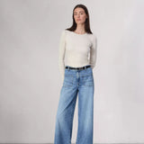 Rag & Bone Audrina Wool Crew in Off White