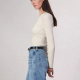 Rag & Bone Audrina Wool Crew in Off White