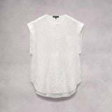 Rag & Bone Gabby Embroidered Top in White