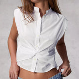 Rag & Bone Louisa Poplin Shirt in White