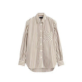 Rag & Bone Maxine Poplin Shirt in Brown Stripe