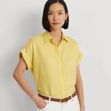 Lauren Ralph Lauren Relaxed Fit Linen Short-Sleeve Shirt in Primrose Yellow