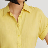 Lauren Ralph Lauren Relaxed Fit Linen Short-Sleeve Shirt in Primrose Yellow