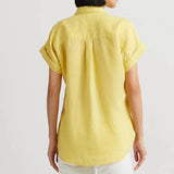 Lauren Ralph Lauren Relaxed Fit Linen Short-Sleeve Shirt in Primrose Yellow