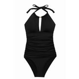 Lauren Ralph Lauren Beach Club Solids High Neck One Piece Swimsuit In Black