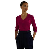 Lauren Ralph Lauren Cable-knit Cricket Jumper in Fuchsia Berry