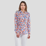 Lauren Ralph Lauren Courtenay-long Sleeve-button Front Shirt In Multi