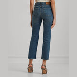 Lauren Ralph Lauren High-Rise Straight Ankle Jean In Dusk Indigo Wash