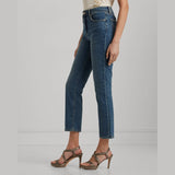 Lauren Ralph Lauren High-Rise Straight Ankle Jean In Dusk Indigo Wash