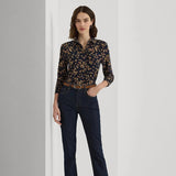 Lauren Ralph Lauren Long Sleeve Cardigan in Navy Multi