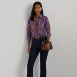 Lauren Ralph Lauren Long-Sleeve Classic Fit Paisley Crepe Shirt In Fuchsia Multi