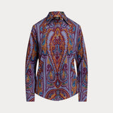 Lauren Ralph Lauren Long-Sleeve Classic Fit Paisley Crepe Shirt In Fuchsia Multi