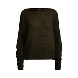 Lauren Ralph Lauren Metallic Boatneck Knit Jumper in Botanic Green