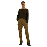 Lauren Ralph Lauren Metallic Boatneck Knit Jumper in Botanic Green