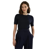 Lauren Ralph Lauren Monogram Jacquard Short-sleeve Jumper in Navy