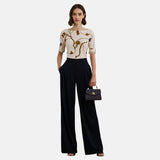 Lauren Ralph Lauren Print Stretch Cotton Boatneck T-Shirt In Cream Multi