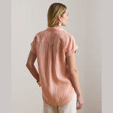 Lauren Ralph Lauren Relaxed Fit Linen Short-Sleeved Shirt In Pink Rhodonite