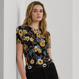 Lauren Ralph Lauren Short Sleeve Pullover in Black Multi