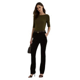 Lauren Ralph Lauren Stretch Cotton Boatneck Tee In Botanic Green