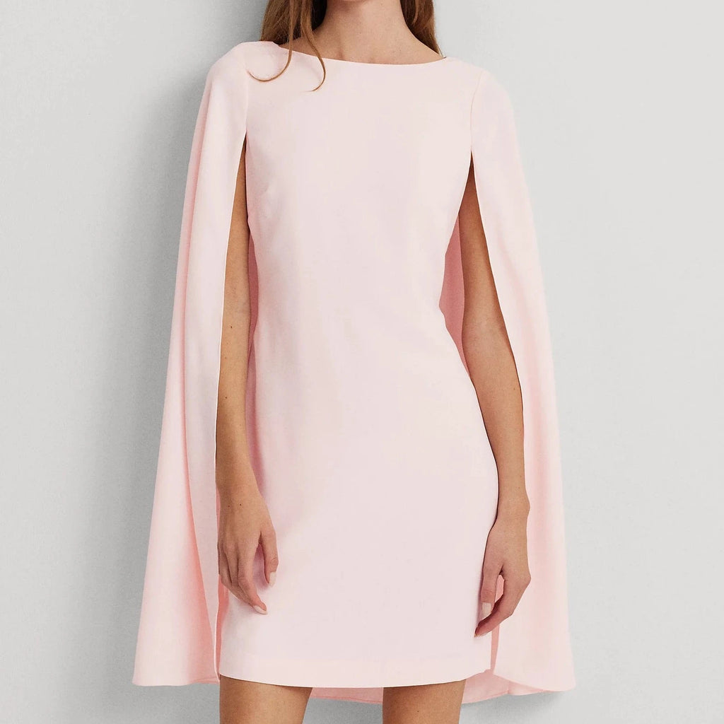 Lauren Ralph Lauren Cape Georgette Cocktail Dress in Pink Opal