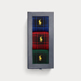 Ralph Lauren Buffalo Plaid Crew Sock 3-Pack in Gb Ombre Buffalo Plaid