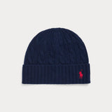 Polo Ralph Lauren Cable-Knit Merino Wool-Blend Beanie in Navy