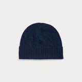 Polo Ralph Lauren Cable-Knit Merino Wool-Blend Beanie in Navy