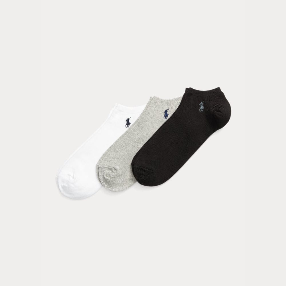 Polo Ralph Lauren Low Cut Sock 3 Pack in Black Grey White