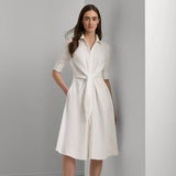 Lauren Ralph Lauren Linen Shirtdress In White