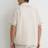 Reiss Aliso Cotton-Blend Tape-Trim Crochet Shirt In Off White