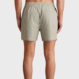 Reiss Bay Seersucker Stripe Swim Shorts in Soft Sage/White