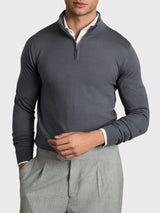 Reiss Blackhall Merino Wool Half-Zip Jumper In Airforce Blue