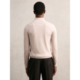 Reiss Blackhall Merino Wool Half-Zip Jumper In Beige