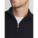 Reiss Blackhall Merino Wool Half-zip Jumper In Navy
