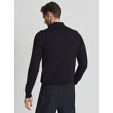 Reiss Blackhall Merino Wool Half-zip Jumper In Navy
