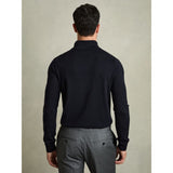 Reiss Blackhall Merino Wool Half-Zip Jumper in Navy