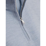 Reiss Blackhall Merino Wool Half-Zip Jumper in Soft Blue