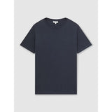 Reiss Bless Cotton Crew Neck T-Shirt in Airforce Blue