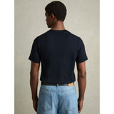 Reiss Bless Cotton Crew Neck T-Shirt in Navy