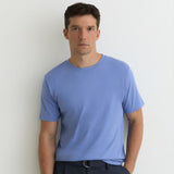 Reiss Bless Cotton Crew-Neck Tailored-Fit T-Shirt in Cornflower Blue