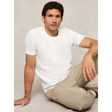 Reiss Bradley Interlock Jersey Crew Neck T-Shirt in White