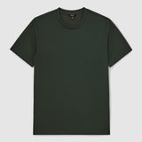 Reiss Bradley Premium Interlock Crew-Neck T-Shirt in Dark Sage Green