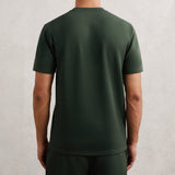 Reiss Bradley Premium Interlock Crew-Neck T-Shirt in Dark Sage Green
