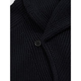 Reiss Cannon Shawl-Collar Cardigan With Wool in Navy