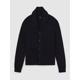 Reiss Cannon Shawl-Collar Cardigan With Wool in Navy
