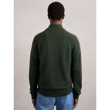 Reiss Charming Wool And Cashmere Half-Zip Jumper in Forest Green