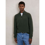 Reiss Charming Wool And Cashmere Half-Zip Jumper in Forest Green