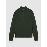Reiss Charming Wool And Cashmere Half-Zip Jumper in Forest Green