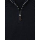 Reiss Charming Wool And Cashmere Half-Zip Jumper In Navy