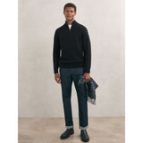 Reiss Charming Wool And Cashmere Half-Zip Jumper In Navy
